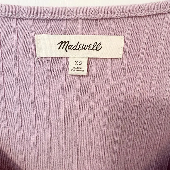 MADEWELL Ribbed Crop Cardigan in Provence Grape‎ size XS - Picture 7 of 10